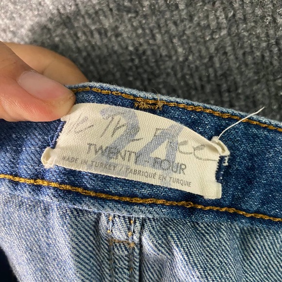 Free People Denim Shorts 24 Blue Jesse Carpenter Button Fly Distressed - Picture 13 of 16